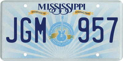 MS license plate JGM957