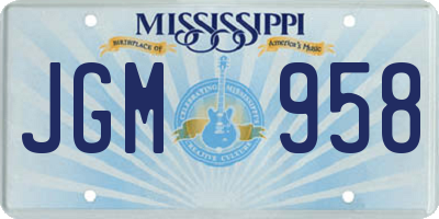 MS license plate JGM958