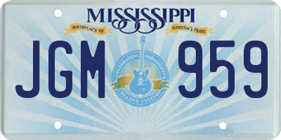 MS license plate JGM959