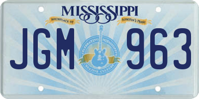 MS license plate JGM963