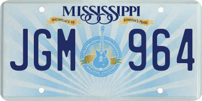 MS license plate JGM964