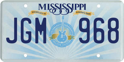 MS license plate JGM968