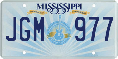 MS license plate JGM977