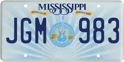 MS license plate JGM983