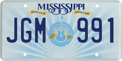 MS license plate JGM991