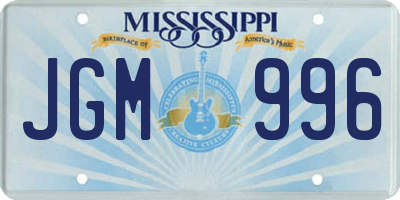 MS license plate JGM996