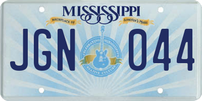 MS license plate JGN044