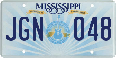 MS license plate JGN048