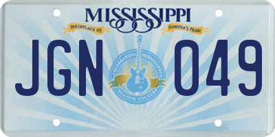 MS license plate JGN049