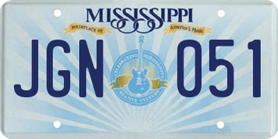 MS license plate JGN051
