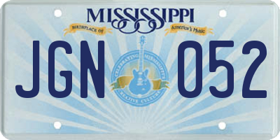MS license plate JGN052