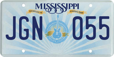 MS license plate JGN055
