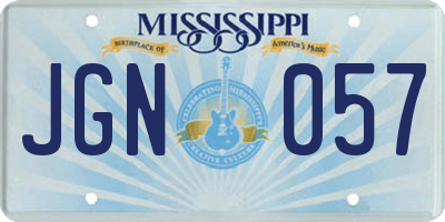 MS license plate JGN057