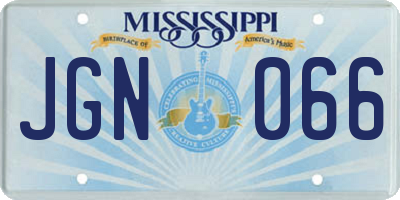 MS license plate JGN066