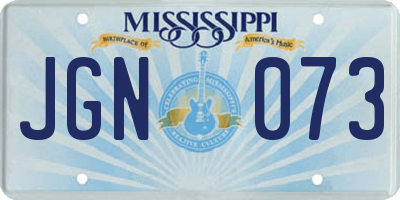 MS license plate JGN073