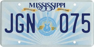 MS license plate JGN075