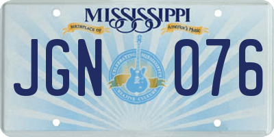 MS license plate JGN076