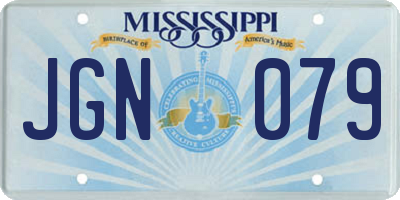 MS license plate JGN079