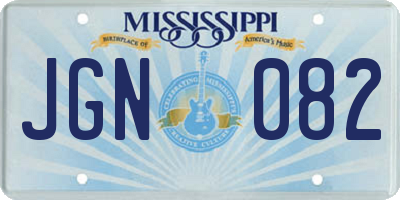 MS license plate JGN082