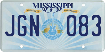 MS license plate JGN083
