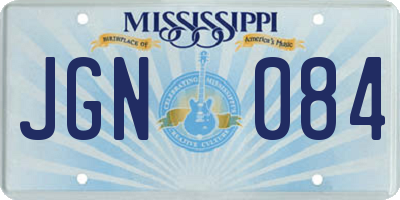 MS license plate JGN084
