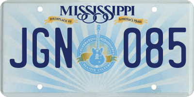MS license plate JGN085