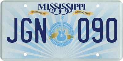 MS license plate JGN090