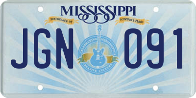 MS license plate JGN091