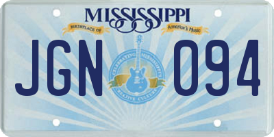 MS license plate JGN094