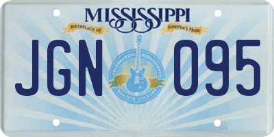 MS license plate JGN095