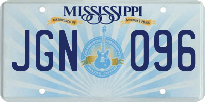 MS license plate JGN096