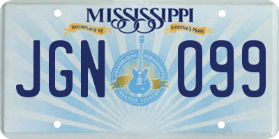 MS license plate JGN099