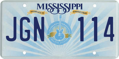 MS license plate JGN114