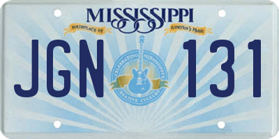 MS license plate JGN131