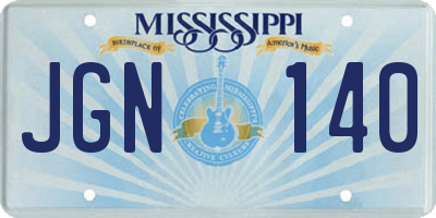 MS license plate JGN140