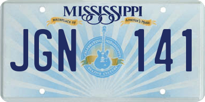 MS license plate JGN141