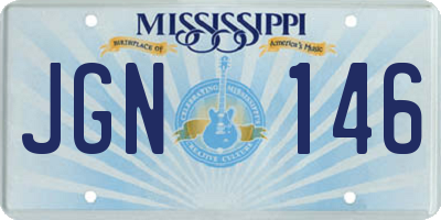MS license plate JGN146