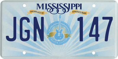 MS license plate JGN147