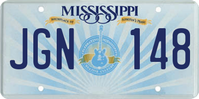 MS license plate JGN148