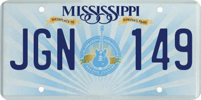 MS license plate JGN149