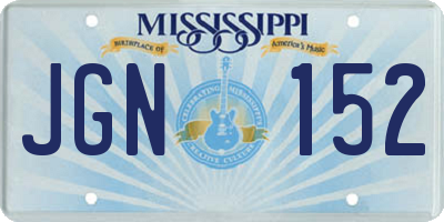 MS license plate JGN152