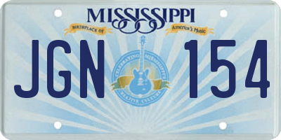 MS license plate JGN154