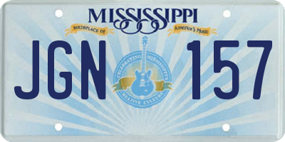 MS license plate JGN157