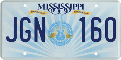 MS license plate JGN160