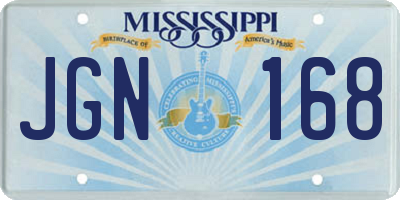 MS license plate JGN168