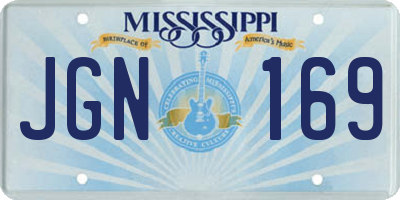 MS license plate JGN169