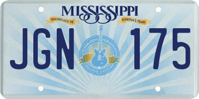 MS license plate JGN175