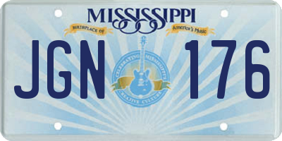 MS license plate JGN176