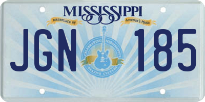 MS license plate JGN185