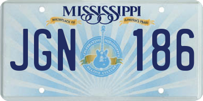 MS license plate JGN186